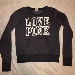 Pink pull over with a front pocket